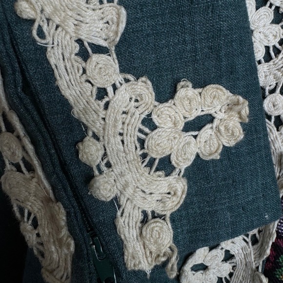 VTG RARE 1969 Gunne Sax California Green Floral Renaissance Maxi Dress Cottage - Picture 13 of 13